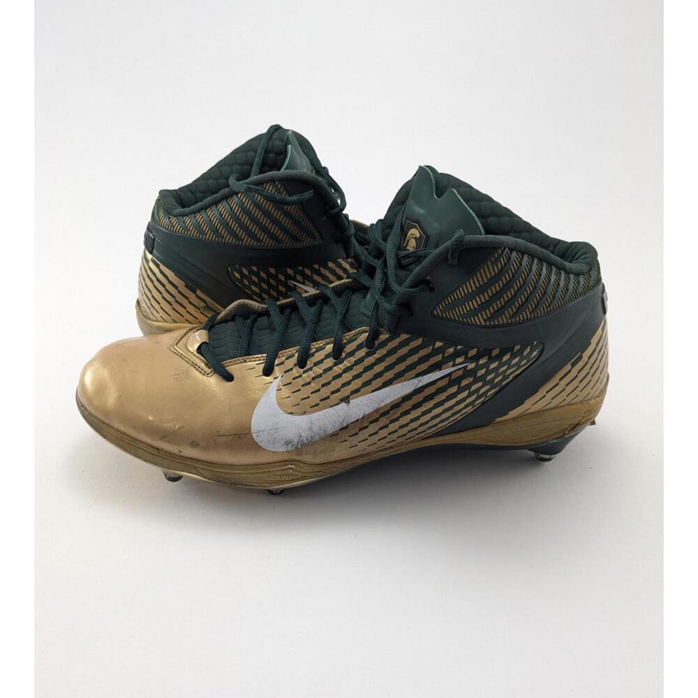Mens Nike Air Zoom Alpha Talon Michigan State Gold Green Football Cleats Size 15